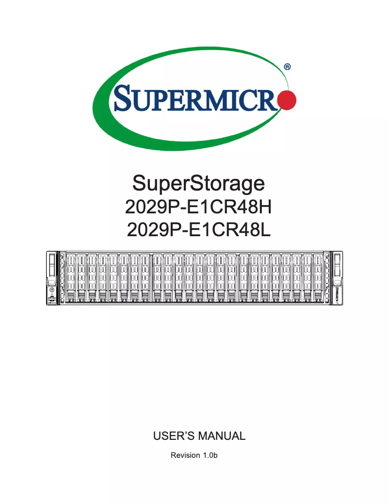 Image de la première page du manuel de l'appareil SuperStorage 2029P-E1CR48L