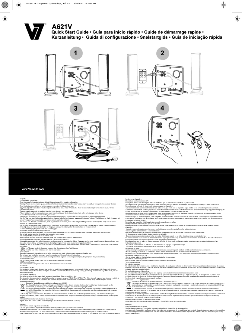 Page 1 de la notice Manuel utilisateur V7 A621V-E5