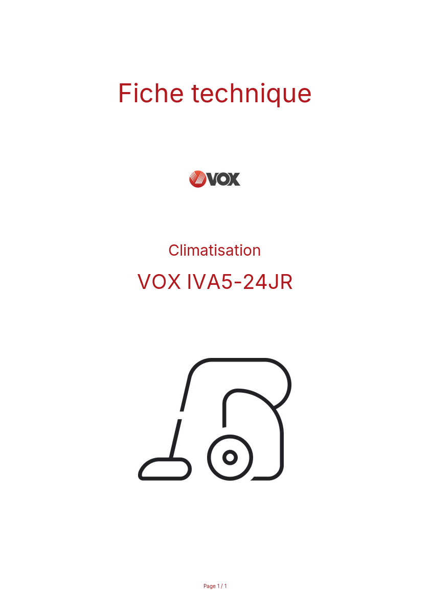 Page n°1 - Fiche technique VOX IVA5-24JR