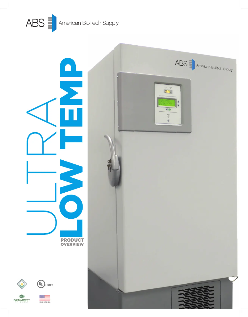 Page 1 de la notice Manuel d'utilisation et d'entretien American BioTech Supply ABT-115V-1786