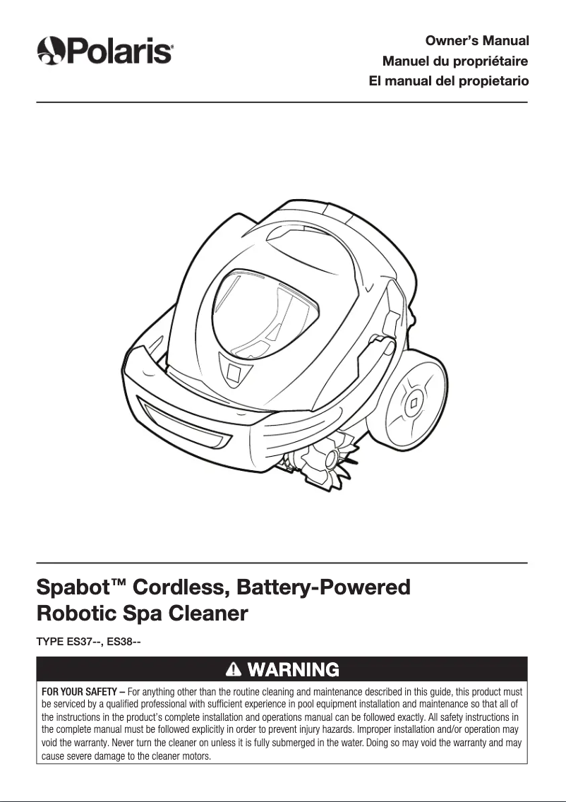 Page n°1 - Manuel utilisateur Polaris Spabot