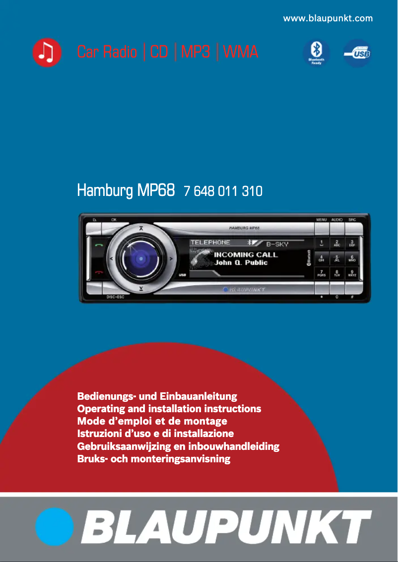 Página 1 del manual Manual de usuario Blaupunkt Hamburg MP68