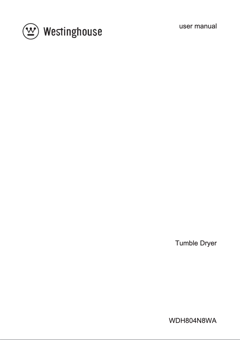 Image de la première page du manuel de l'appareil WDH804N8WA