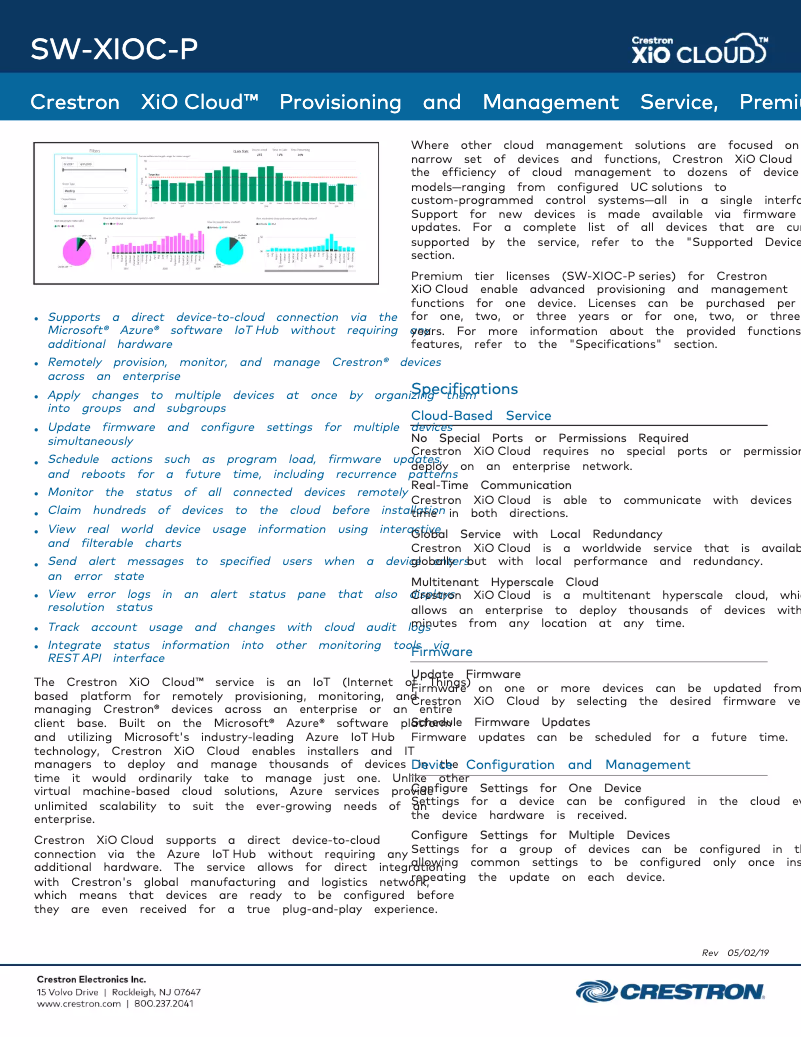 Page 1 de la notice Manuel utilisateur Crestron SW-XIOC-P-3Q