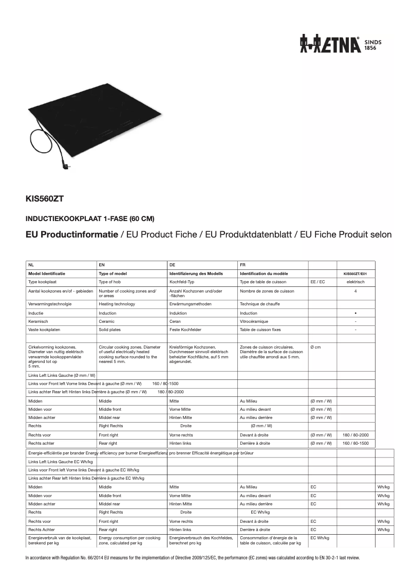 Image de la première page du manuel de l'appareil KIS560ZT