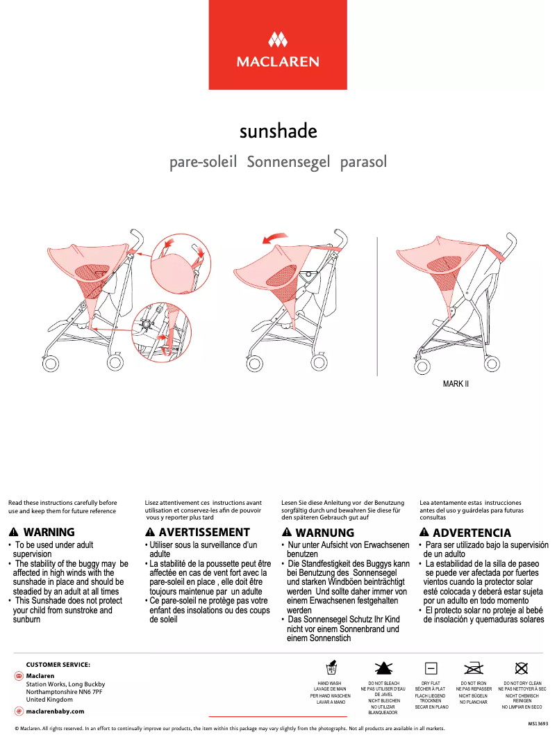 Image de la première page du manuel de l'appareil Sunshade