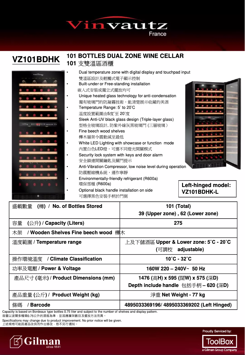 Page n°1 - Catalogue Vinvautz VZ101BDHK