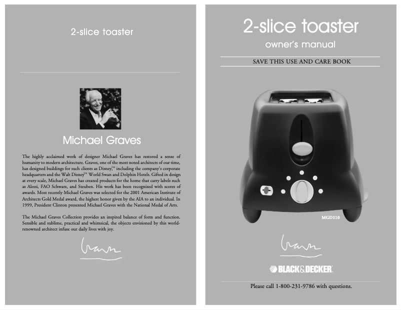 Page 1 de la notice Manuel utilisateur Black & Decker MGD110