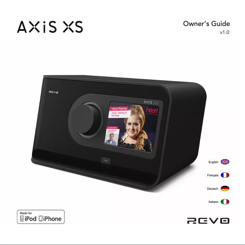 Image de la première page du manuel de l'appareil Axis XS