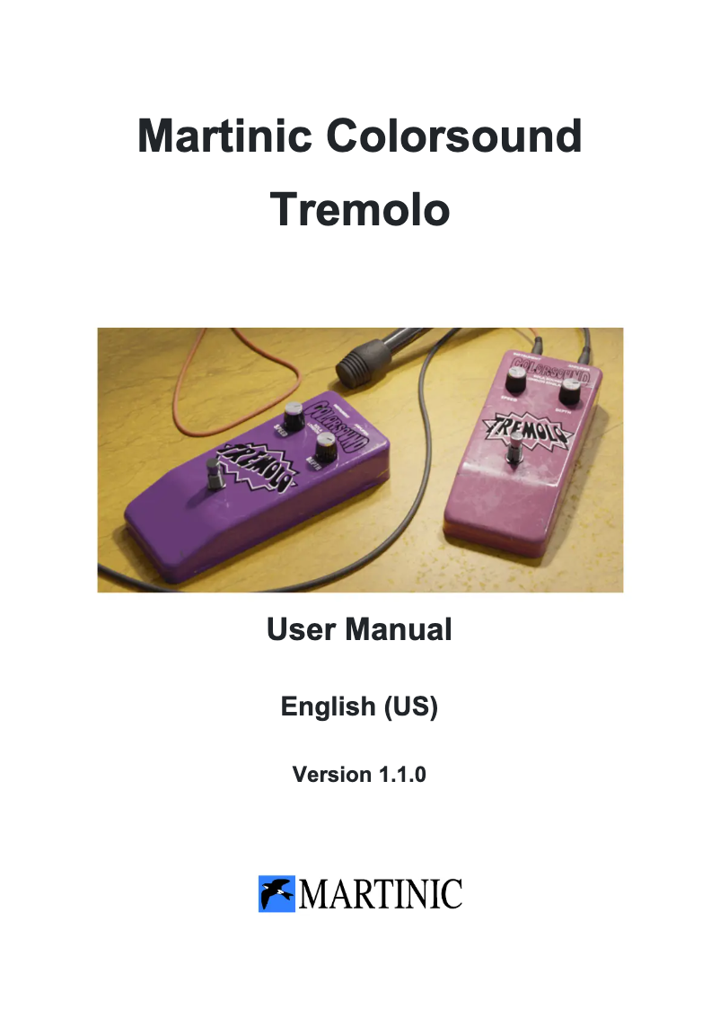 Image de la première page du manuel de l'appareil Colorsound Tremolo
