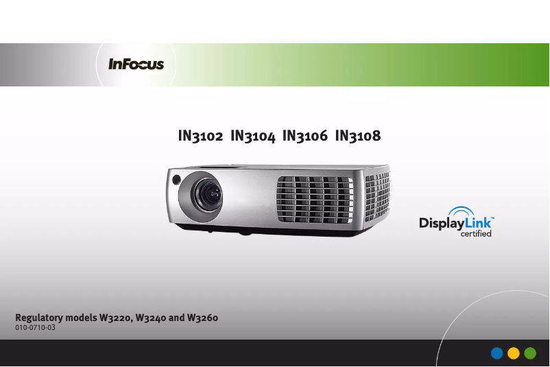 Page 1 de la notice Manuel utilisateur InFocus IN3102