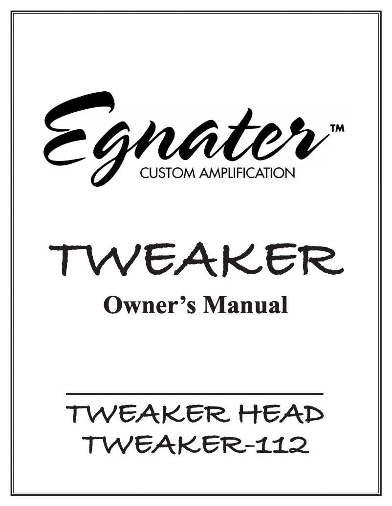 Page n°1 - Manuel utilisateur Egnater Tweaker