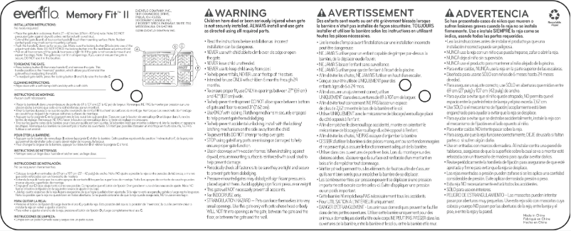 Page 1 de la notice Manuel utilisateur Evenflo Memory Fit II