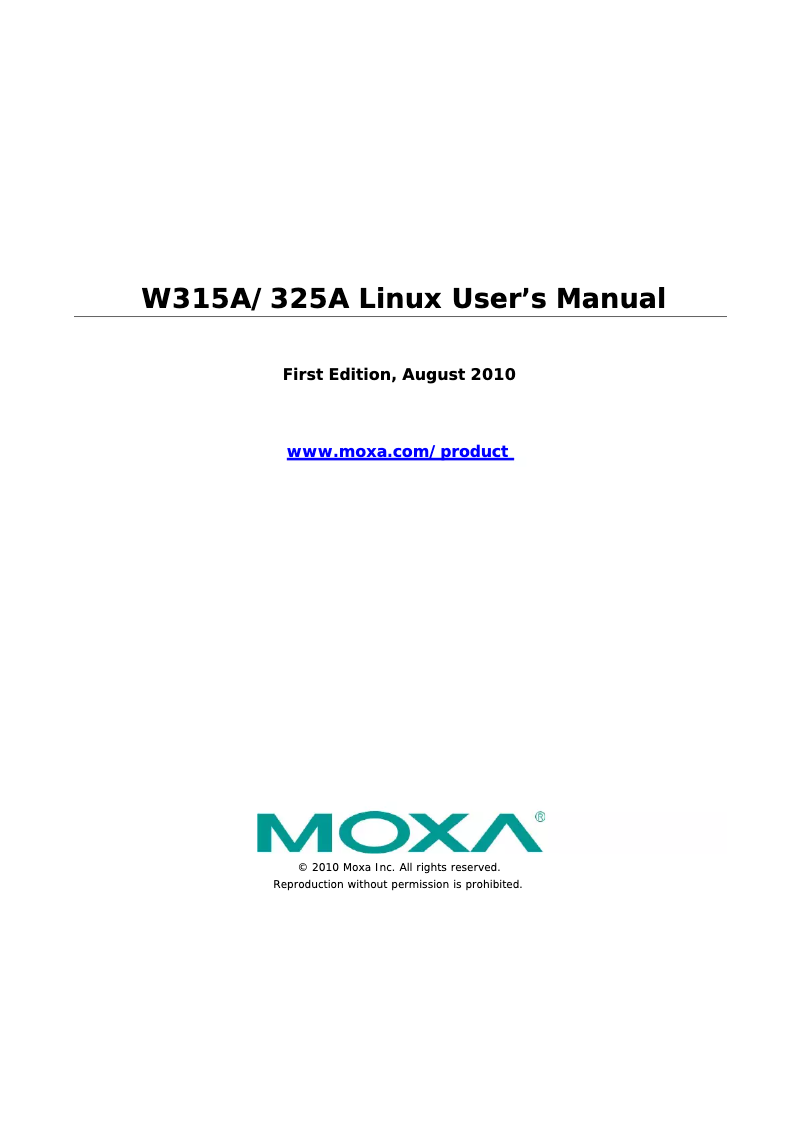 Image de la première page du manuel de l'appareil W325A-LX