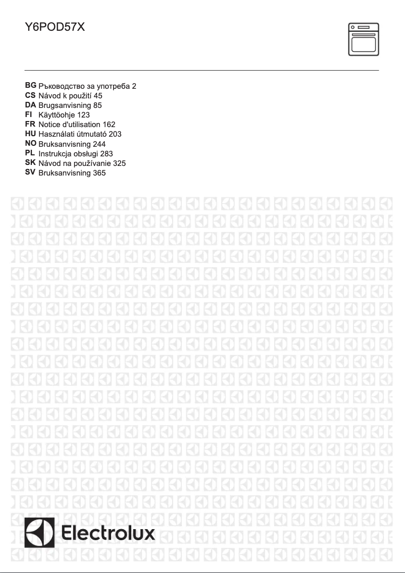 Page 1 de la notice Fiche technique Electrolux Y6POD57X