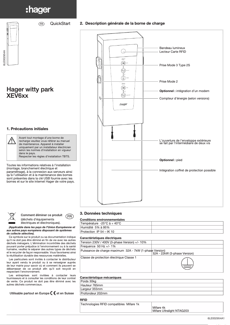Page n°1 - Manuel utilisateur Hager XEV600