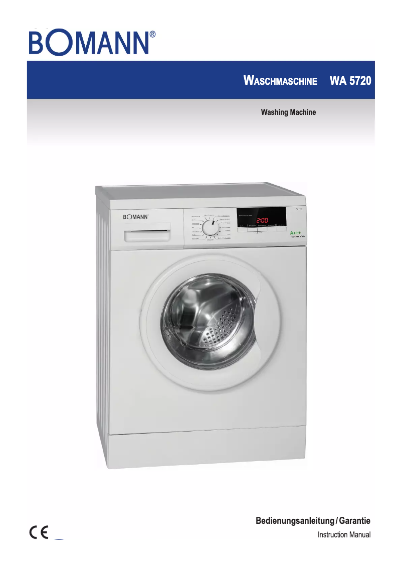 Page n°1 - Manuel utilisateur Bomann WA 5720