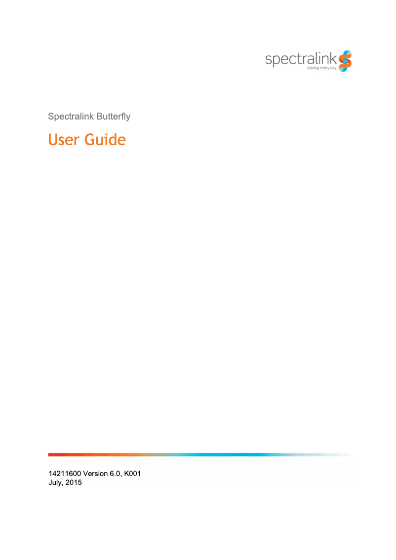 Página 1 del manual Manual de usuario Spectralink Butterfly