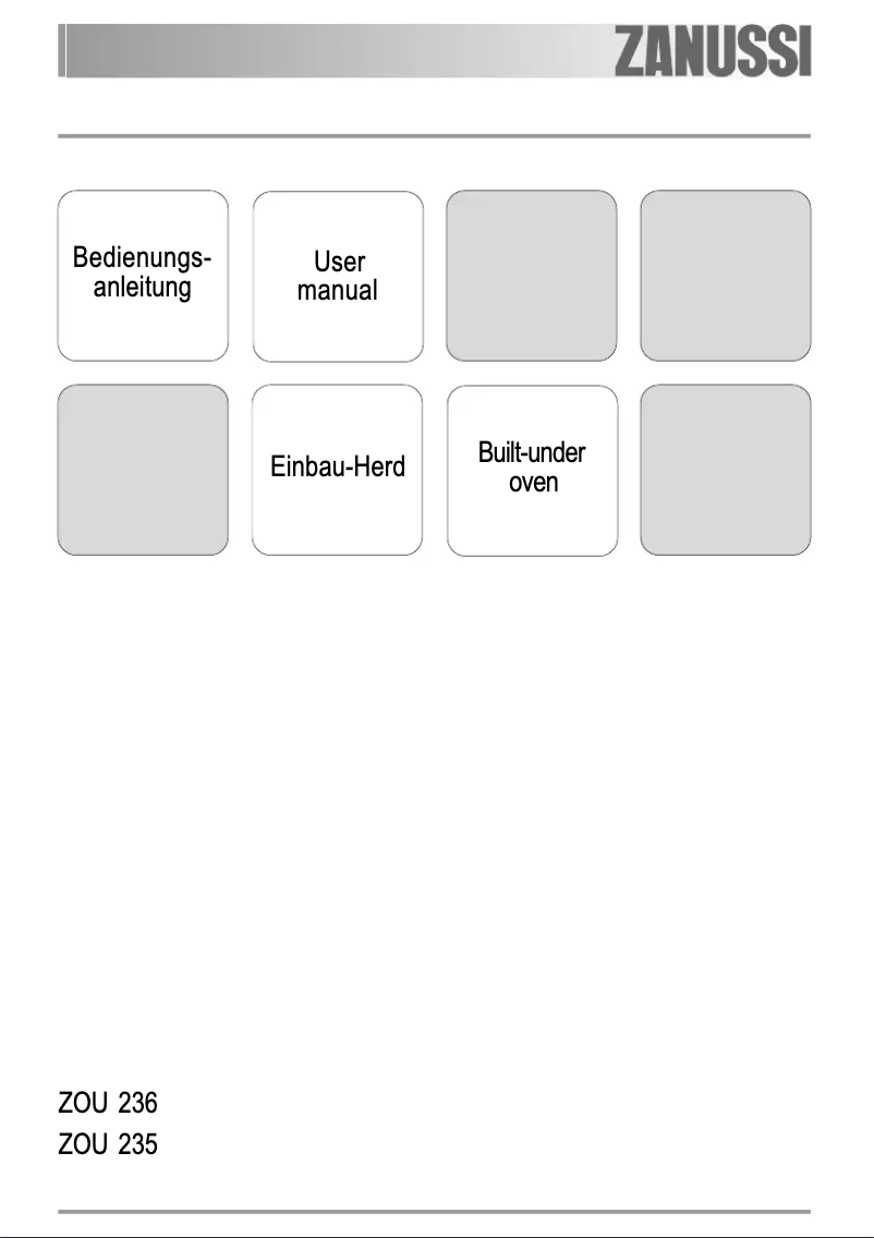 Page 1 de la notice Manuel utilisateur Zanussi ZOU236X