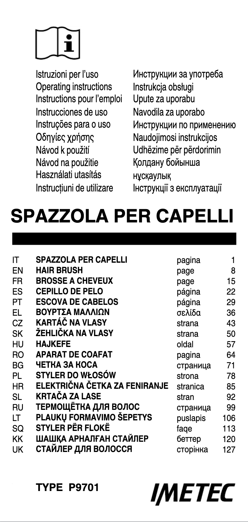 Page 1 de la notice Manuel utilisateur Imetec 100 PB5