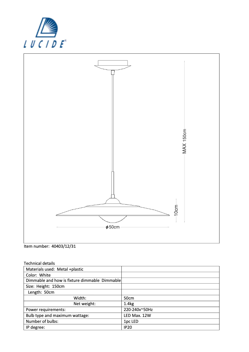 Page n°1 - Manuel utilisateur Lucide Olfy-LED