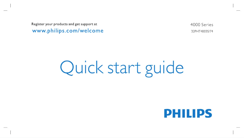 Image de la première page du manuel de l'appareil 32PHT4003S