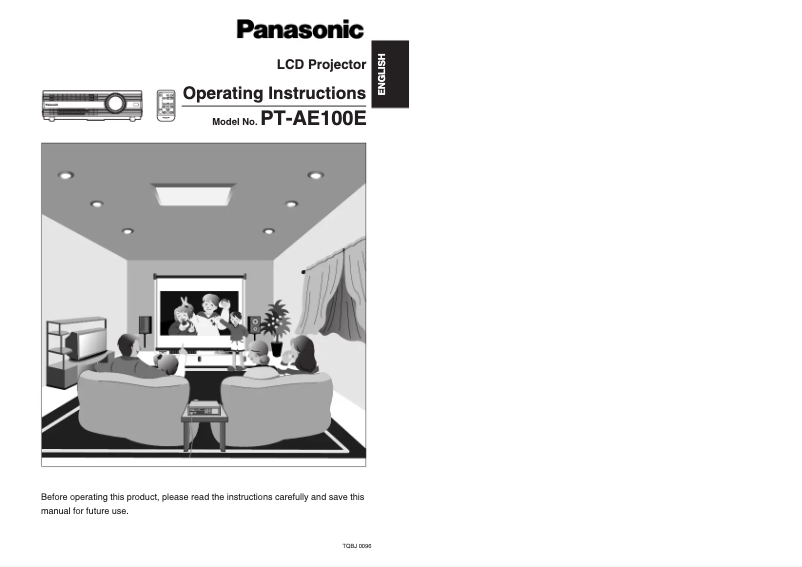 Page n°1 - Manuel utilisateur Panasonic PT-AE100E