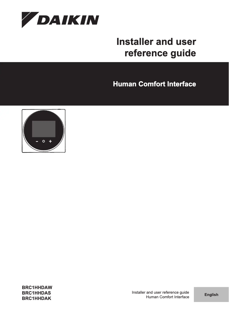 Page 1 de la notice Guide d'installation Daikin BRC1HHDAK