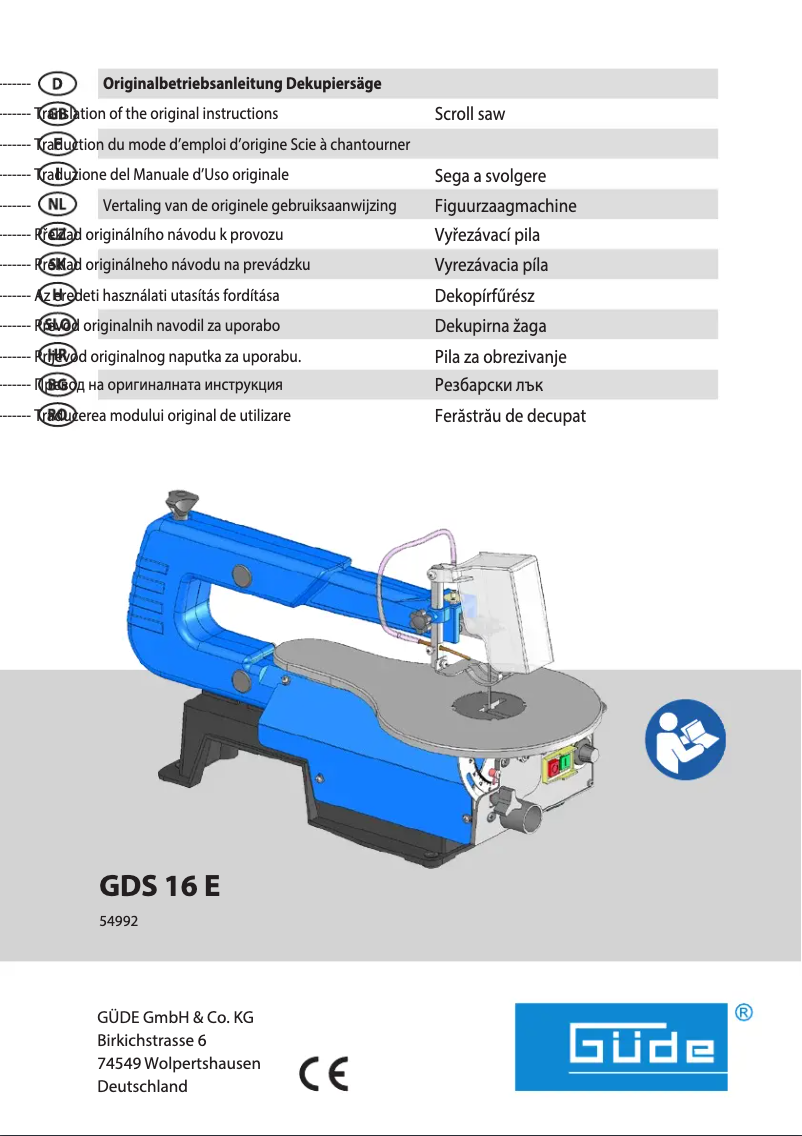 Page n°1 - Manuel utilisateur Güde GDS 16 E