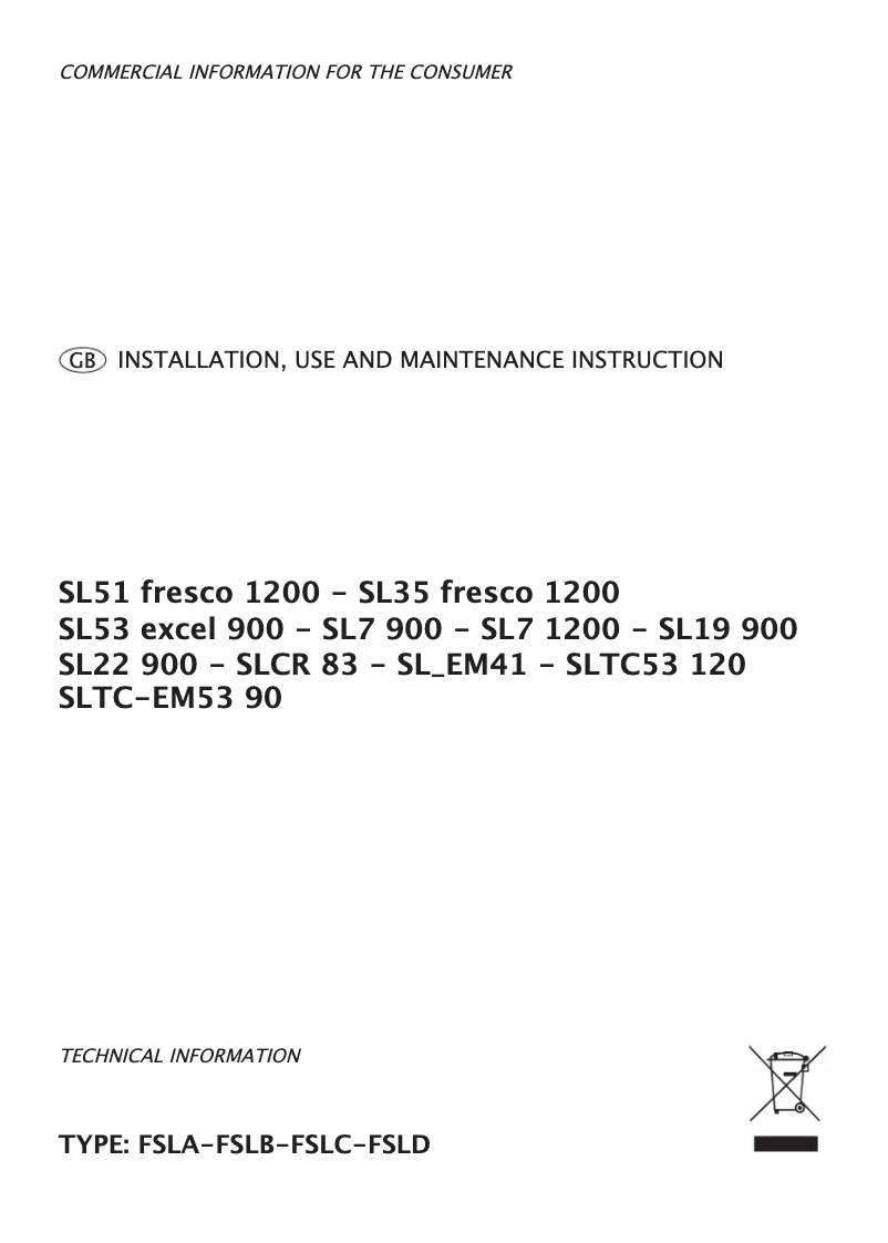 Image de la première page du manuel de l'appareil SL83 Fresco 1500