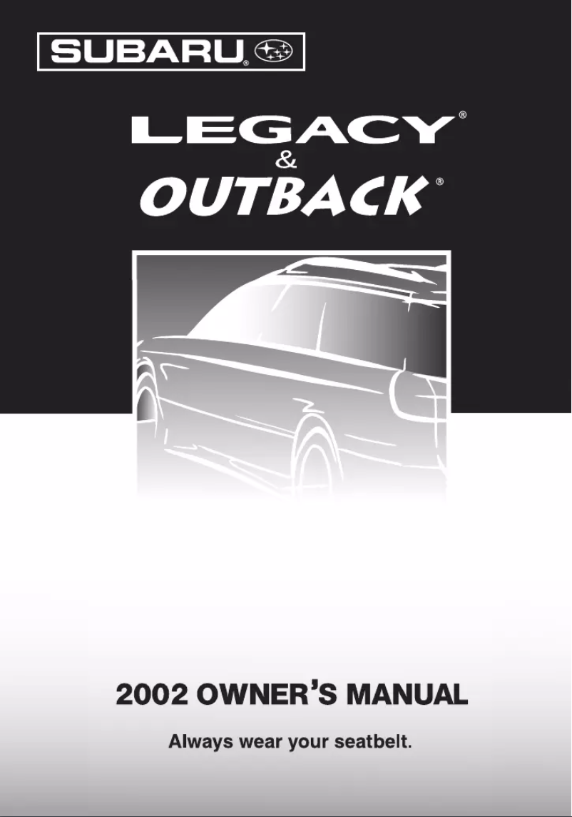 Page 1 de la notice Manuel utilisateur Subaru Outback (2002)