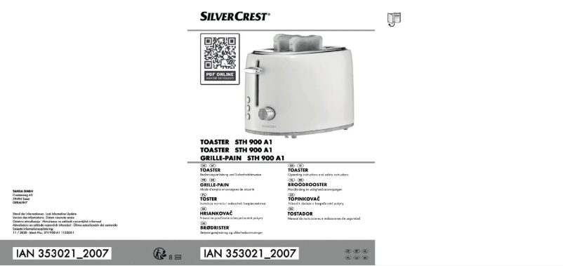 Page n°1 - Manuel utilisateur SilverCrest STH 900 A1