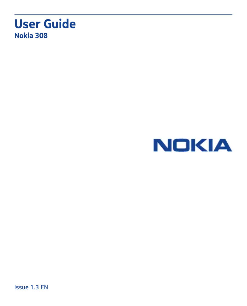 Page 1 de la notice Manuel utilisateur Nokia Asha 308