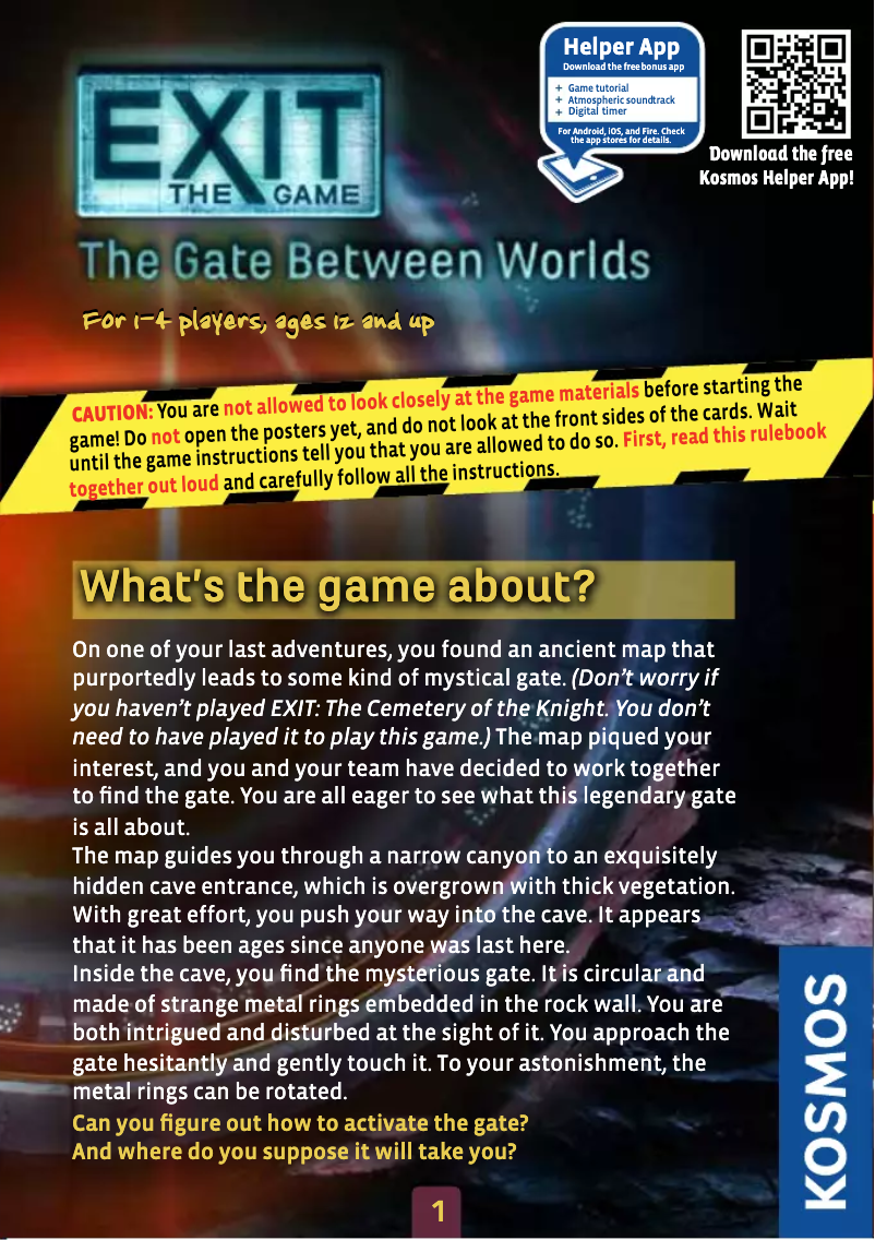 Page n°1 - Manuel utilisateur Thames & Kosmos EXIT: The Gate Between Worlds