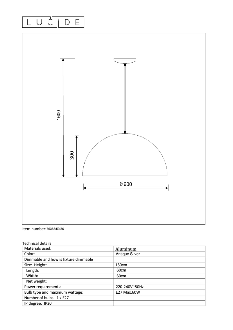 Page n°1 - Manuel utilisateur Lucide Zifron 76461/60/36