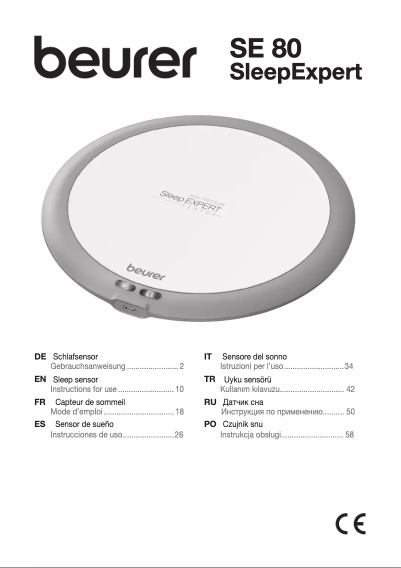 Page n°1 - Manuel utilisateur Beurer SE 80