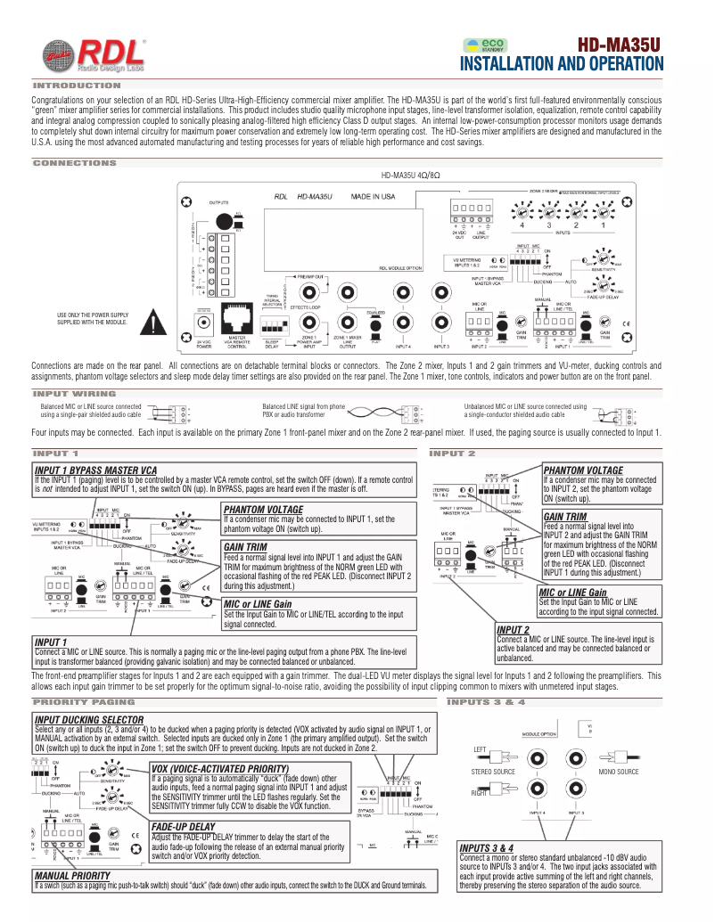 Image de la première page du manuel de l'appareil HD-MA35U
