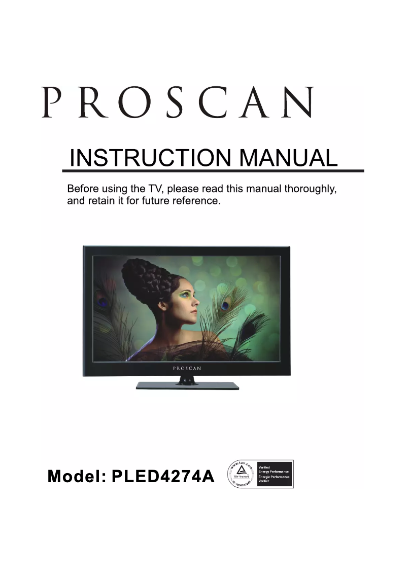 Page n°1 - Manuel utilisateur Proscan PLED4274A