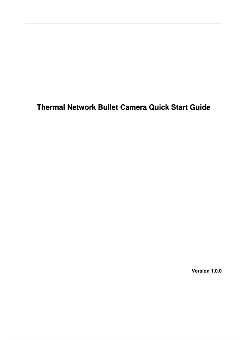 Page n°1 - Guide de démarrage rapide Dahua Technology DH-TPC-BF5400N-B