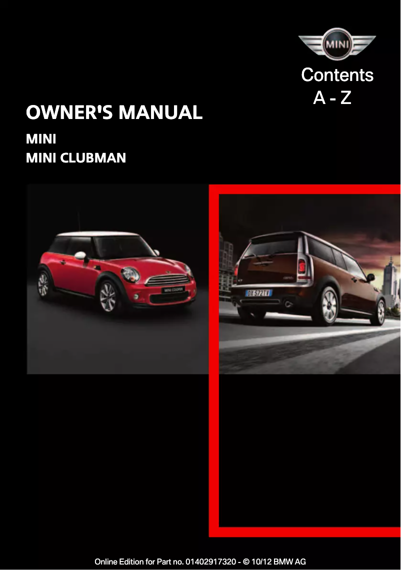 Page 1 de la notice Manuel utilisateur Mini Hardtop 2 Door (2013)