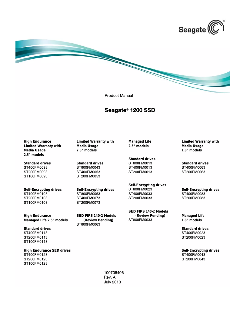 Page n°1 - Mode d'emploi Seagate 1200 SSD