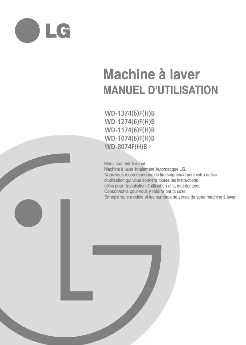 Página 1 del manual Manual de usuario LG WD-1276FB