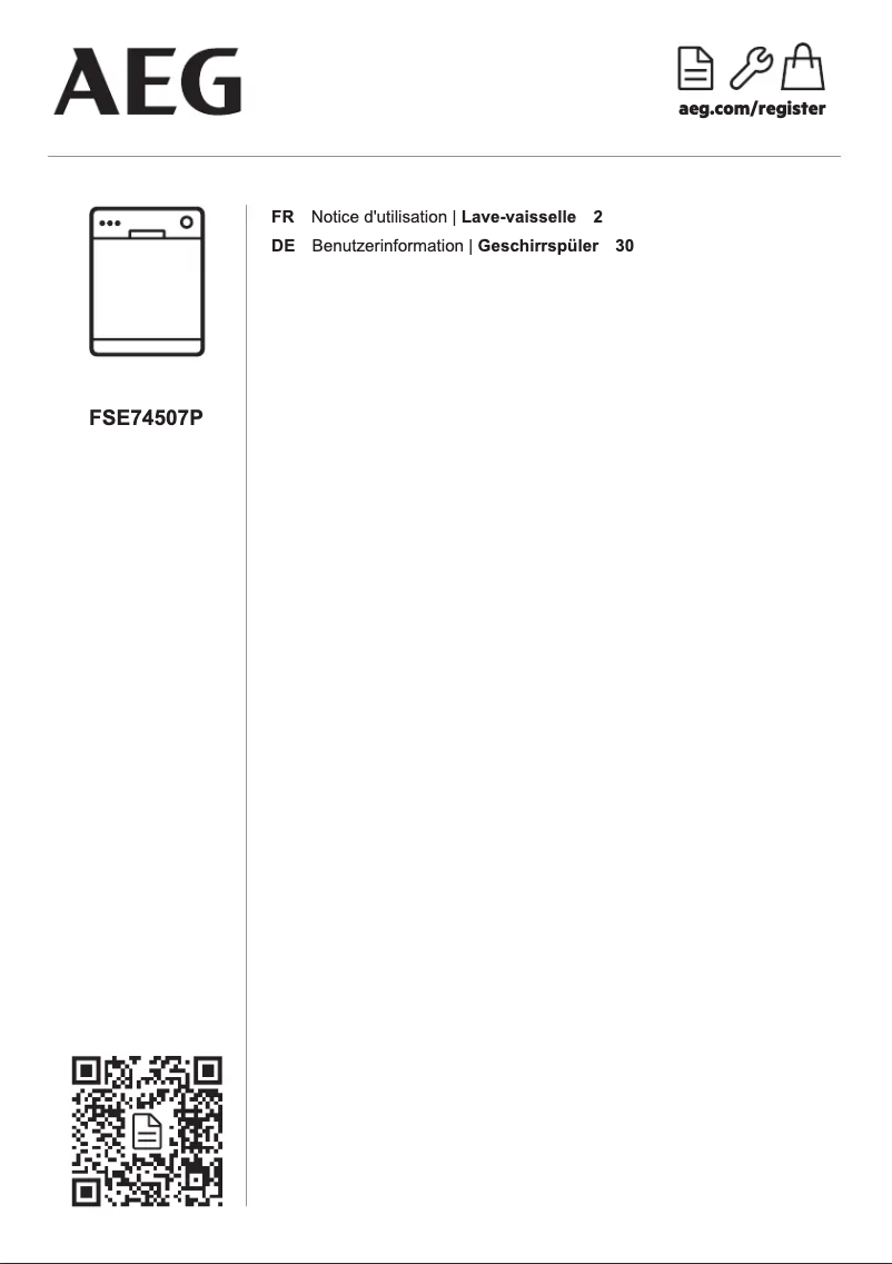 Page 1 de la notice Manuel utilisateur AEG FSE74507P