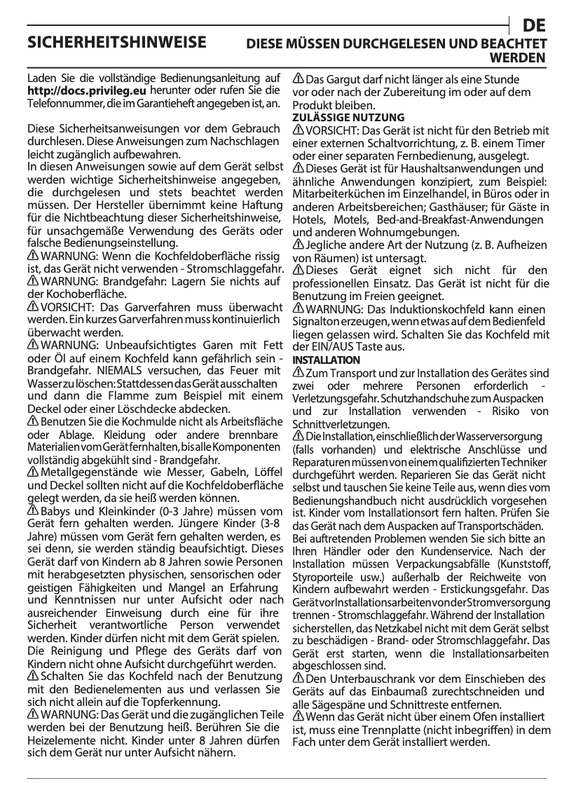 Página 1 del manual Manual de usuario Privileg PC 09S60 AL