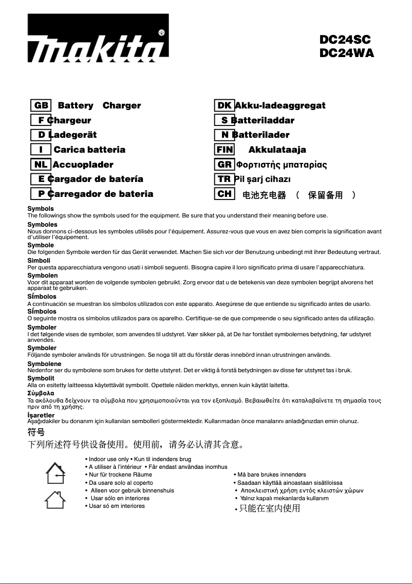 Page 1 de la notice Manuel utilisateur Makita DC24SC