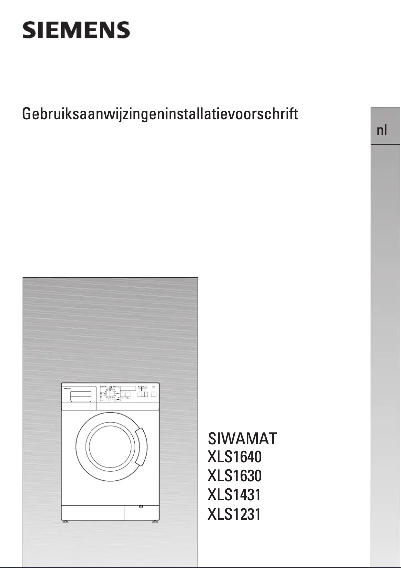 Page n°1 - Manuel utilisateur Siemens WXLS1630XLS