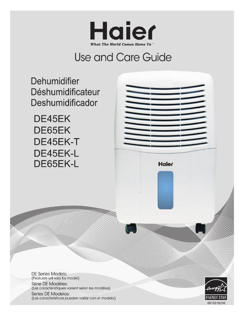 Page 1 de la notice Manuel utilisateur Haier DE50EK