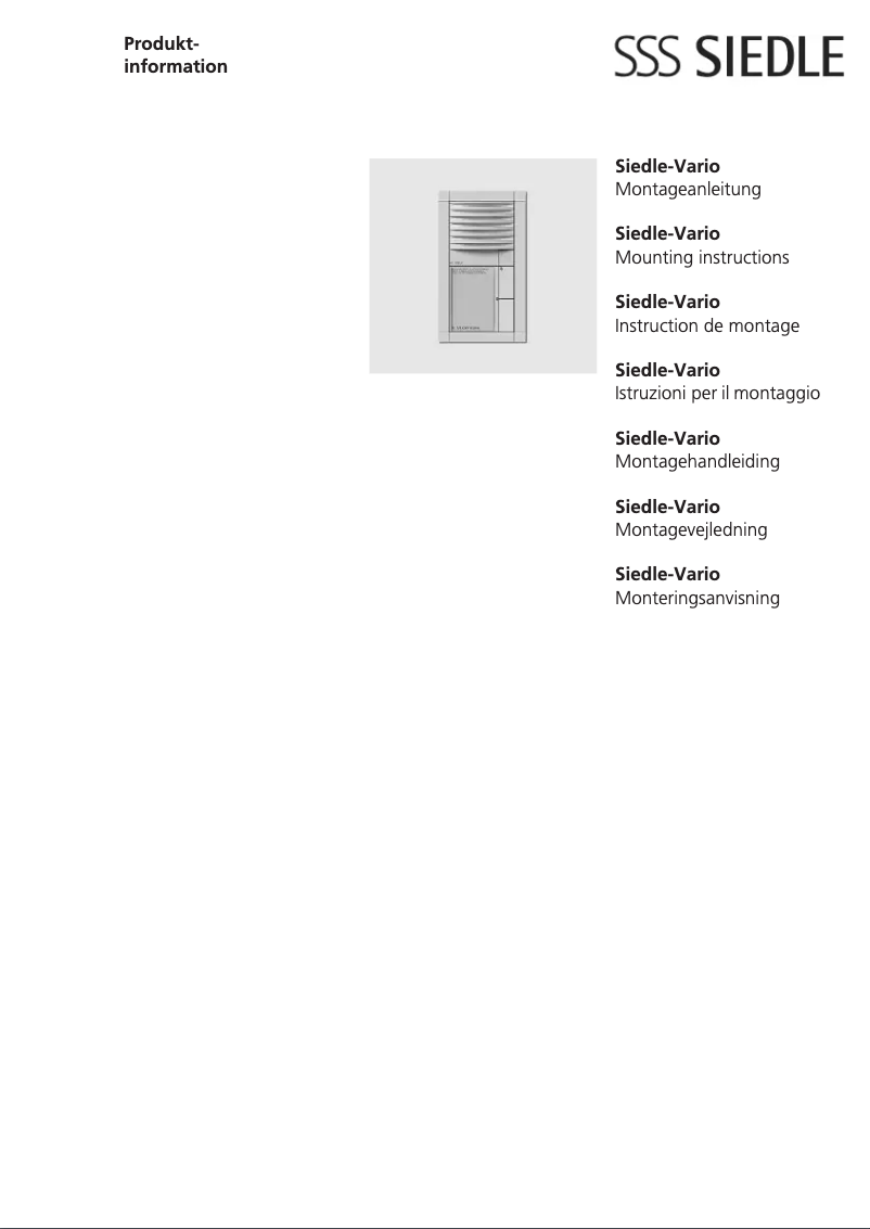 Page 1 de la notice Manuel utilisateur Siedle GU 611-3/1-0