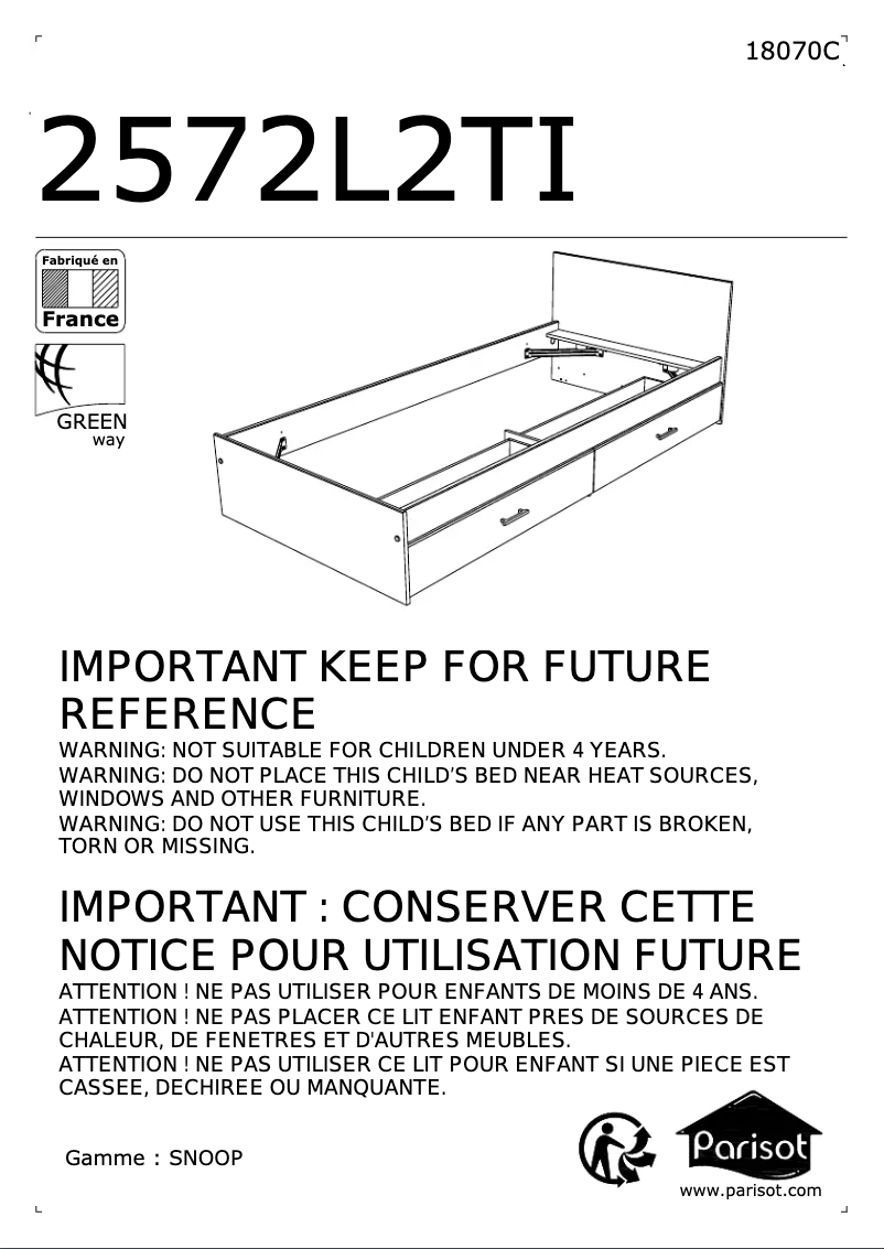 Página 1 del manual Manual de usuario Parisot Snoop 2572L2TI