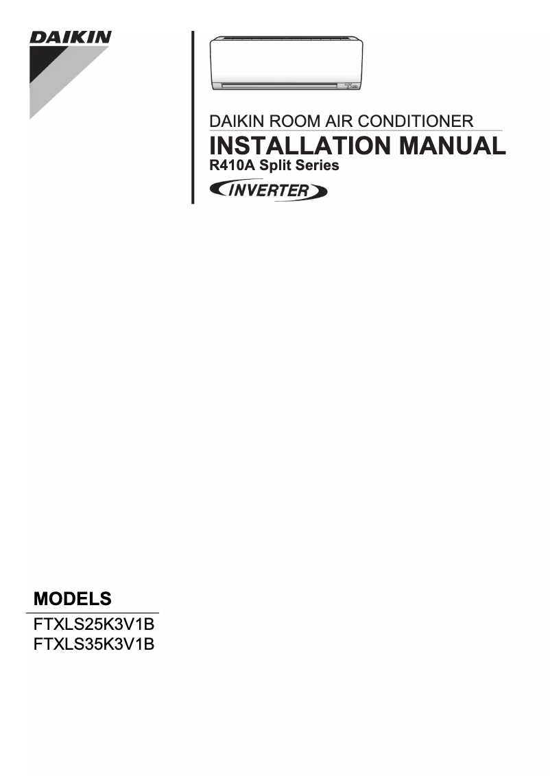Imagen de la primera página del manual del dispositivo FTXLS25K3V1B